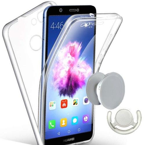 Kit Coque 3x1 360°Impact Protection + 1 Gripholder + 1 Support Gripholder Blanc Pour Huawei Y5/Y6 2017