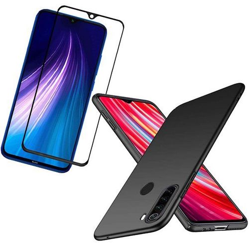 Kit De Verre Trempé 5d Full Cover + Coque Mince Et Rigide Pour Xiaomi Redmi Note 8