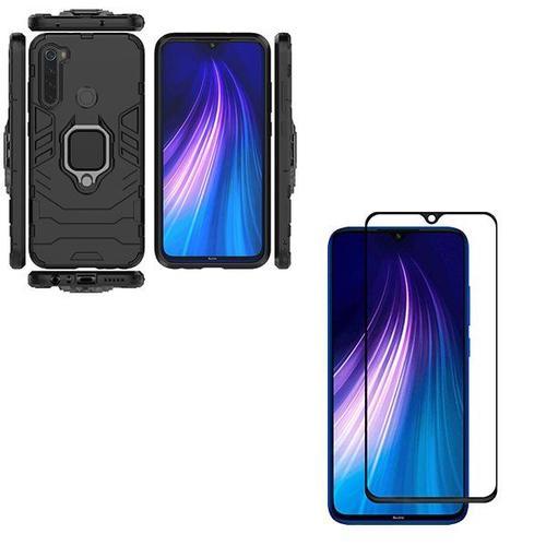 Kit De Verre Trempé 5d Full Cover + Coque 3x1 Military Defender Pour Xiaomi Redmi Note 8t