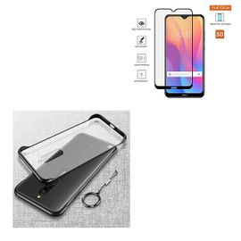 Kit De Verre Trempé 5d Full Cover + Coque Sans Bordures Pour Xiaomi Redmi 8