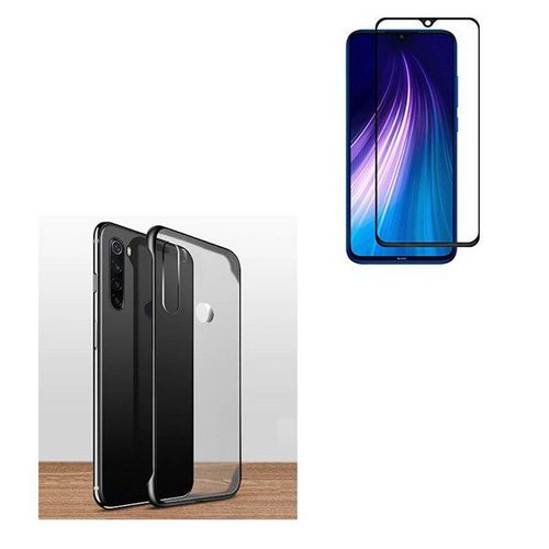Kit De Verre Trempé 5d Full Cover + Coque Sans Bordures Pour Xiaomi Redmi Note 8