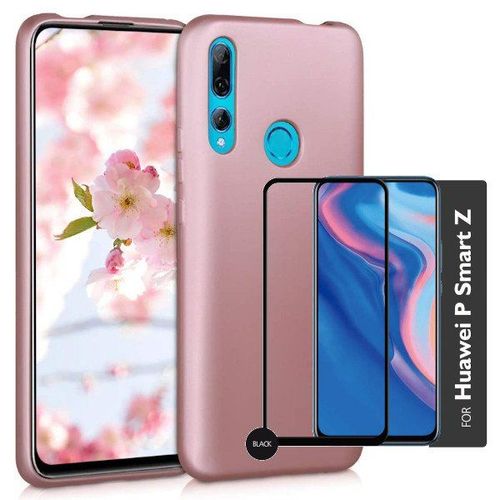 Kit De Verre Trempé 5d Full Cover + Coque Mince Et Rigide Pour Huawei P Smart Z - Rose