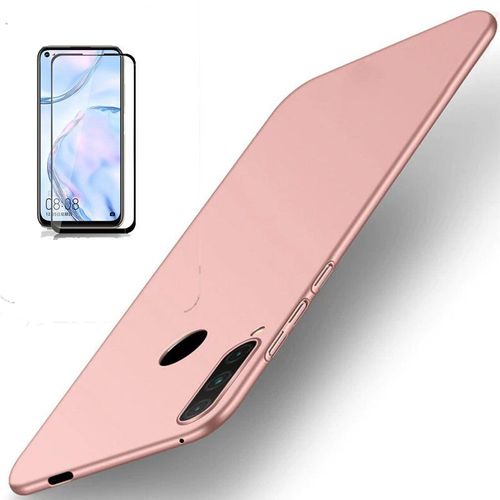 Kit De Verre Trempé 5d Full Cover + Coque Mince Et Rigide Pour Huawei P40 Lite E - Rose