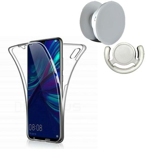 Kit Coque 3x1 360° Anti Choc + 1 Gripholder + 1 Support Gripholder Blanc Pour Huawei Y7 Prme 2019