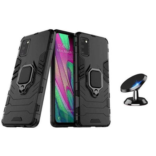 Kit Support Magnétique De Voiture + Coque 3x1 Military Defender Pour Samsung Galaxy A41