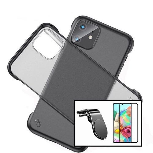 Kit Verre Trempé 5d Full + Coque Sans Bordures + Support Magnétique L Pour Voiture Noir Pour Realme C11