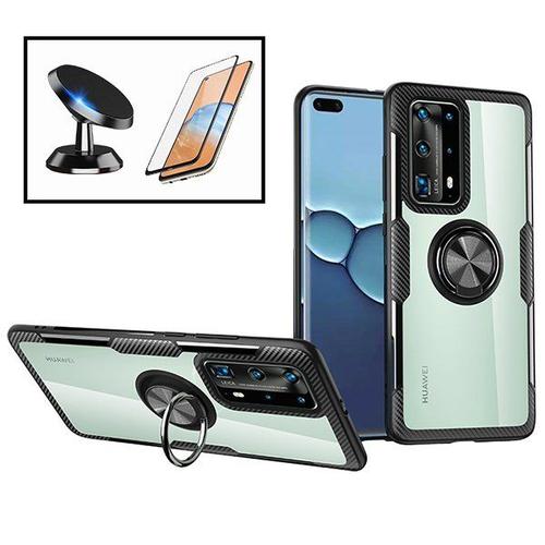 Kit Coque 3x1 Phonecare Clear Armor + Verre Trempé 5d Full Cover + Support Magnétique De Voiture Pour Huawei Nova 7i