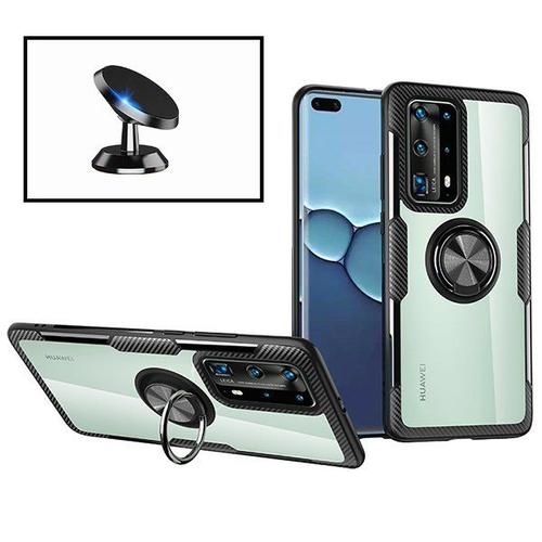 Kit Support Magnétique De Voiture + Coque 3x1 Clear Armor Pour Huawei Nova 7i