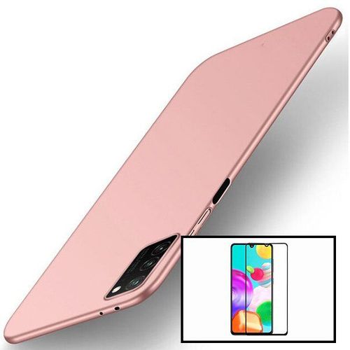 Kit Verre Trempé 5d Full + Coque Mince Et Rigide Pour Samsung Galaxy A31 - Rose