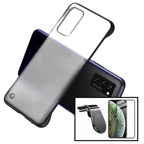 Kit Verre Trempé 5d Full + Coque Sans Bordures + Support Magnétique L Pour Voiture Pour Xiaomi Redmi Note 8