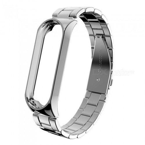 Bracelet Acier Stainless Lux + Outil- Xiaomi Mi Band 5 - Gris
