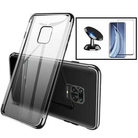 Kit Verre Trempé 5d Full + Coque Slimarmor + Support Magnétique Voiture Pour Xiaomi Mi 10 Ultra - Noir