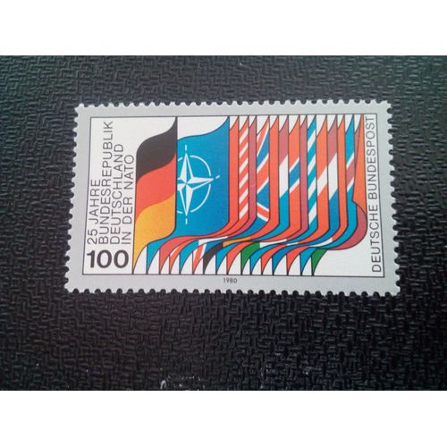 Timbre Allemagne / Rfa Yt 882 Otan, Adhésion De La Brd, 25e Anniversaire 1980 ( 0031004 )