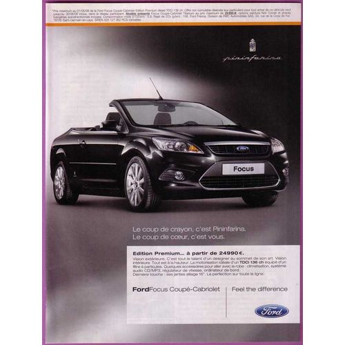 Publicité Papier - Voiture Ford Focus De 2008