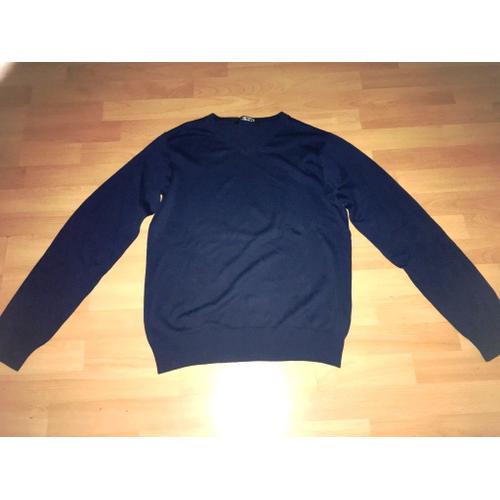 Pull Bleu Manches Longues, Col V - Teddy Smith - 16ans