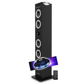Tour de son multimédia avec Lecteur CD DS120CD avec Bluetooth USB/SD/Radio FM - Puissance de 60 Watts, Lumière LED OVNI