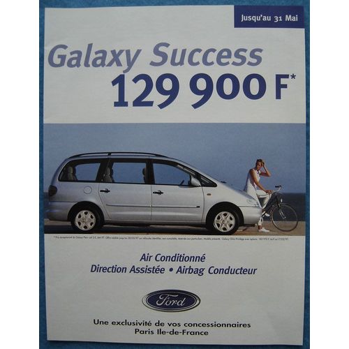 Publicité Papier - Voiture Ford Galaxy Succes De 1997