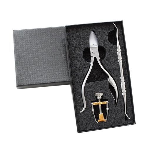 Coupe-Ongles Incarnés Orthèse D'ongle De Correcteur D'orteil D'acier Inoxydable De 3 Pièces Et Nettoyant D'ongle Incluent Tondeuses D'ongle Pour T 