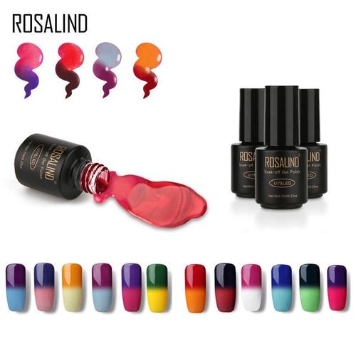 Rosalind Gel 1s Changement De Température Vernis À Ongles 7ml Imbiber Vernis À Ongles Vernis Semi Permanent Uv Led Paillettes Vernis À Ongles 