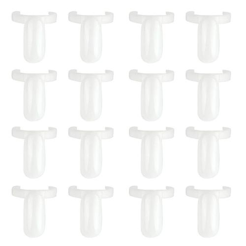 50 Pièces Vernis À Ongles Blanc Uv Gel Présentoir Anneaux Pops Nail Art Anneau Style Ongles Conseils (Blanc) 