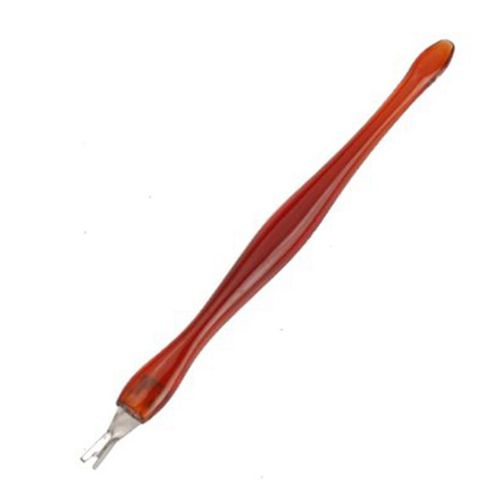 Manucure Nail Art Cuticule Poussoir Tondeuse Ongles Conseils Soin Peau Dissolvant Outil-Marron 