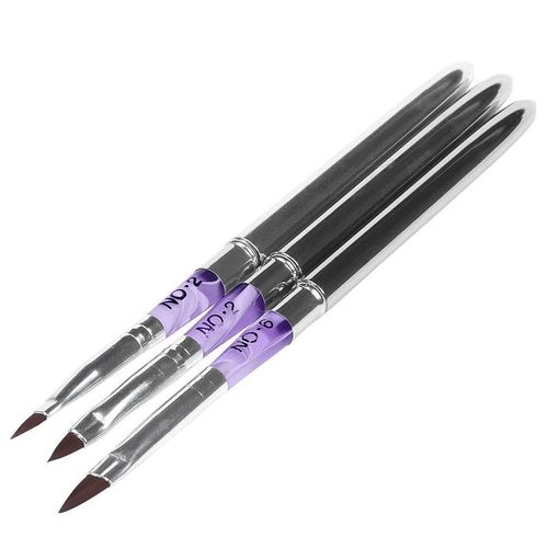 3 Sable Acrylique Nail Art Stylo Brosse Plume Design Nos. 2 6 8 