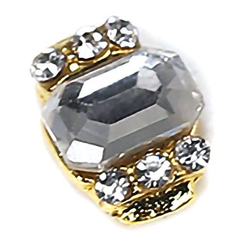 Ongle Art Alliage Rectangulaire Multi-Coupe Diamant Brillant Cristal Alliage Bijoux Ongle Art Déco Design Manucure Bijoux 