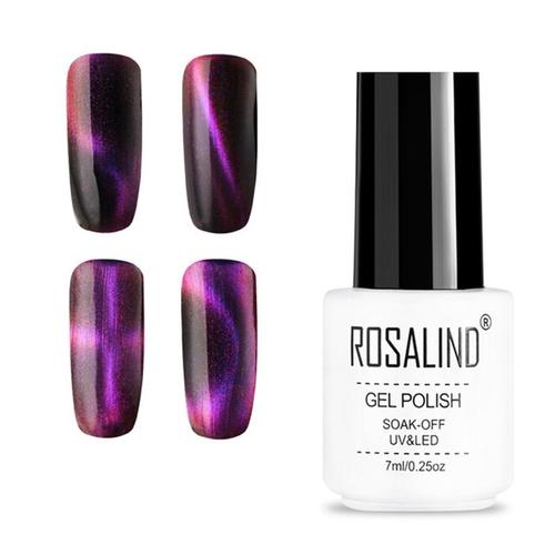 Rosalind Gel Pour Vernis À Ongles 4d Yeux De Chat Magique 7ml Trempage Blanc Cassé Couleurs Uv Semi Permanent Gel Vernis Pour Manucure D'art D'ongle 