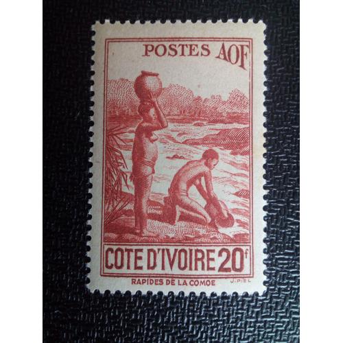 Timbre Cote D'ivoire Yt 132 Les Femmes Aux Rapides De Komoe 1936 ( 0041004 )