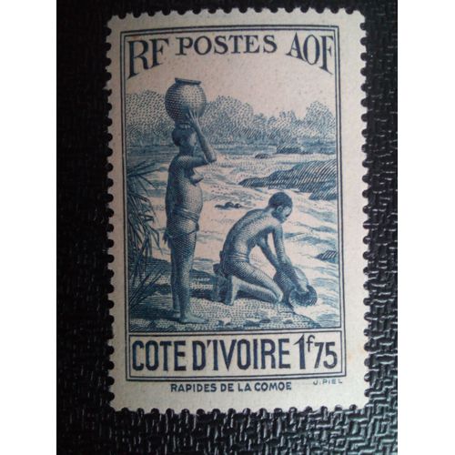 Timbre Cote D'ivoire Yt 127a Les Femmes Aux Rapides De Komoe 1938 ( 0041004 )