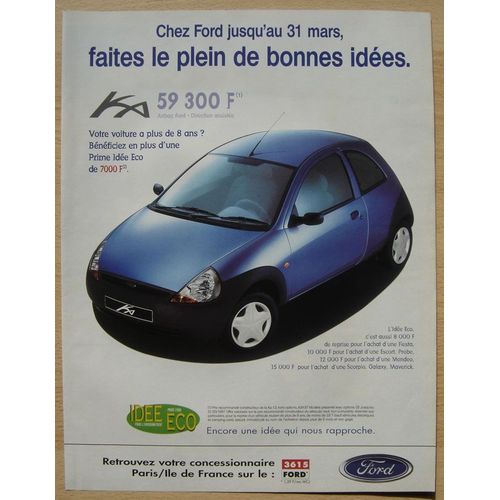 Publicité Papier - Voiture Ford K A De 1997
