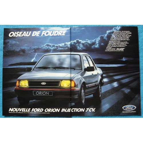 Publicité Papier - Voiture Ford Orion 7 Cv De 1984