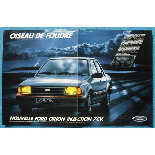 Publicité Papier - Voiture Ford Orion 7 Cv De 1984