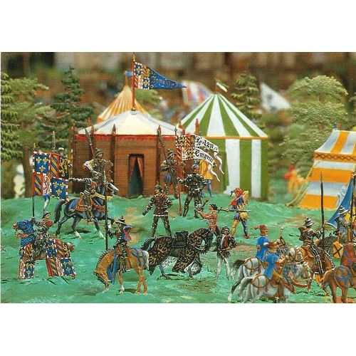Suisse, Belle Carte Postale Neuve, Musée De Zurich, Reproduction D'un Diorama En Étain, Départ De La Bataille De Murten, Devant La Tente De Karl Le Hardi, 1476.