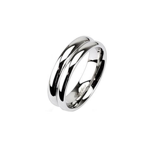 Bague Acier Inoxydable Double Anneaux 6mm