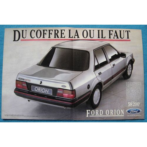 Publicité Papier - Voiture Ford Orion De 1986