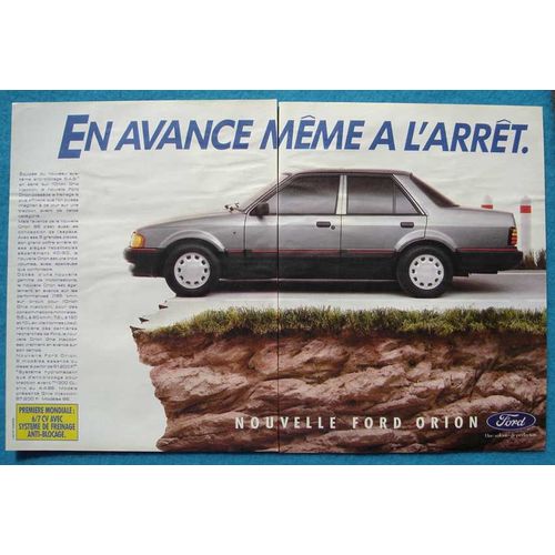 Publicité Papier - Voiture Ford Orion De 1986