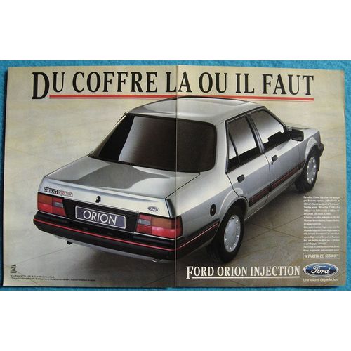 Publicité Papier - Voiture Ford Orion Injection De 1985