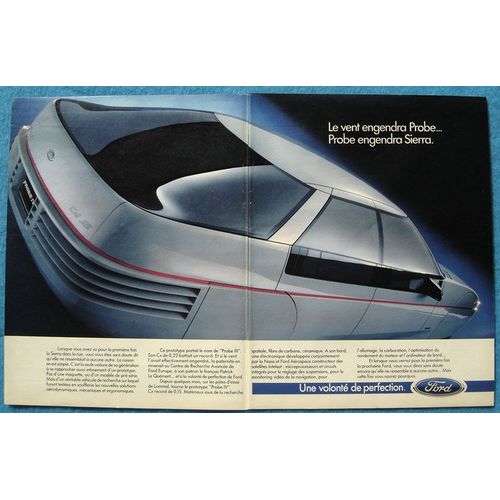 Publicité Papier - Voiture Ford Probe I.V. De 1984