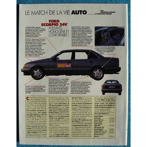 Publicité Papier - Voiture Ford Scorpio 24 V De 1991