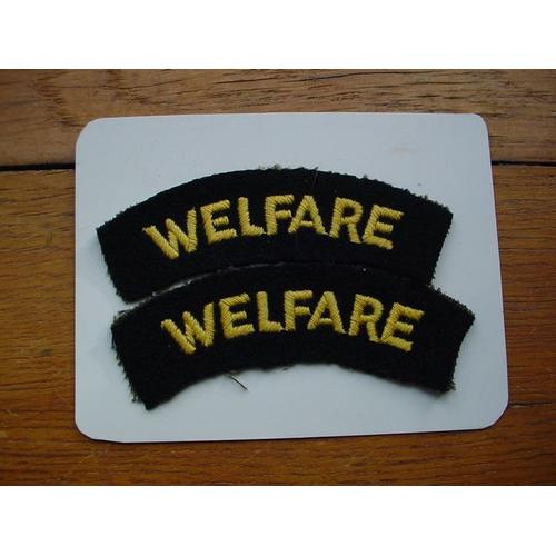Ww2 Grande Bretagne Lot De Deux Patch D'epaules "Welfare" Originaux