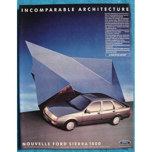 Publicité Papier - Voiture Ford Sierra 1800 De 1984