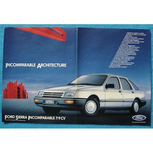 Publicité Papier - Voiture Ford Sierra 7 Et 9 Cv De 1984