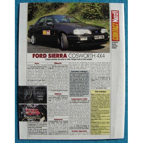 Publicité Papier - Voiture Ford Sierra Cosworth 4x4 De 1990