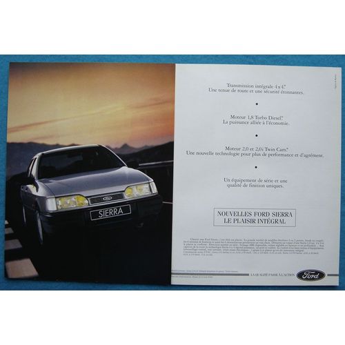 Publicité Papier - Voiture Ford Sierra De 1990