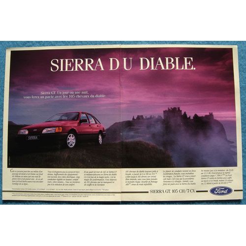 Publicité Papier - Voiture Ford Sierra G.T. De 1988