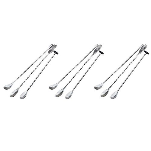 Cuillères Assad En Acier Inoxydable, Extra Sulf, Motif Spirale, Bar, Cocktail, Shaker, Ustensiles De Bar, Cuillère À Remuer, 9 Pcs