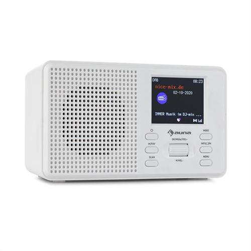 auna Commuter Radio numérique DAB+/FM , Bluetooth / USB / AUX , écran TFT couleur 2.4"" , égaliseur , télécommande - Blanc