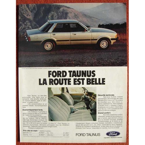 Publicité Papier - Voiture Ford Taunus De 1981
