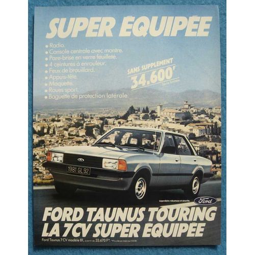 Publicité Papier - Voiture Ford Taunus Touring De 1980